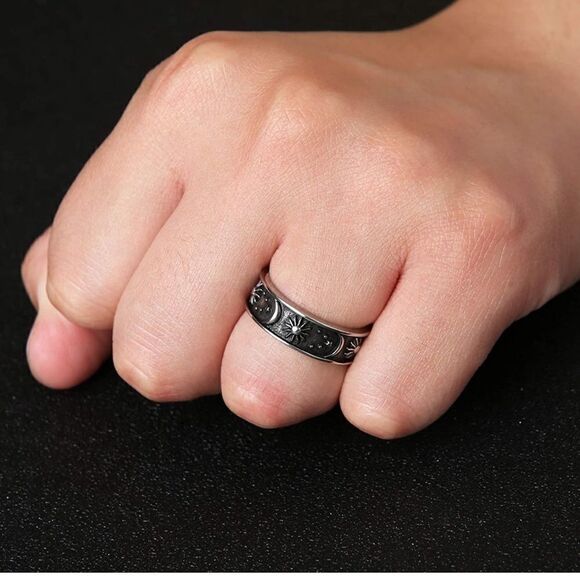 Moon Star Sun Statement Boho Ring - Picture 8 of 9